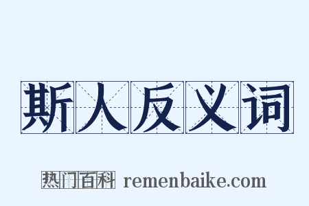 斯人反义词是什么意思的图片